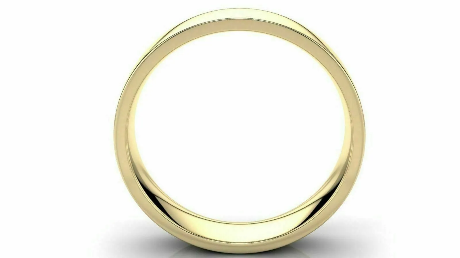 14k Solid Gold 5mm Comfort Fit Wedding Flat Band in 14k Yellow Gold All sizes 