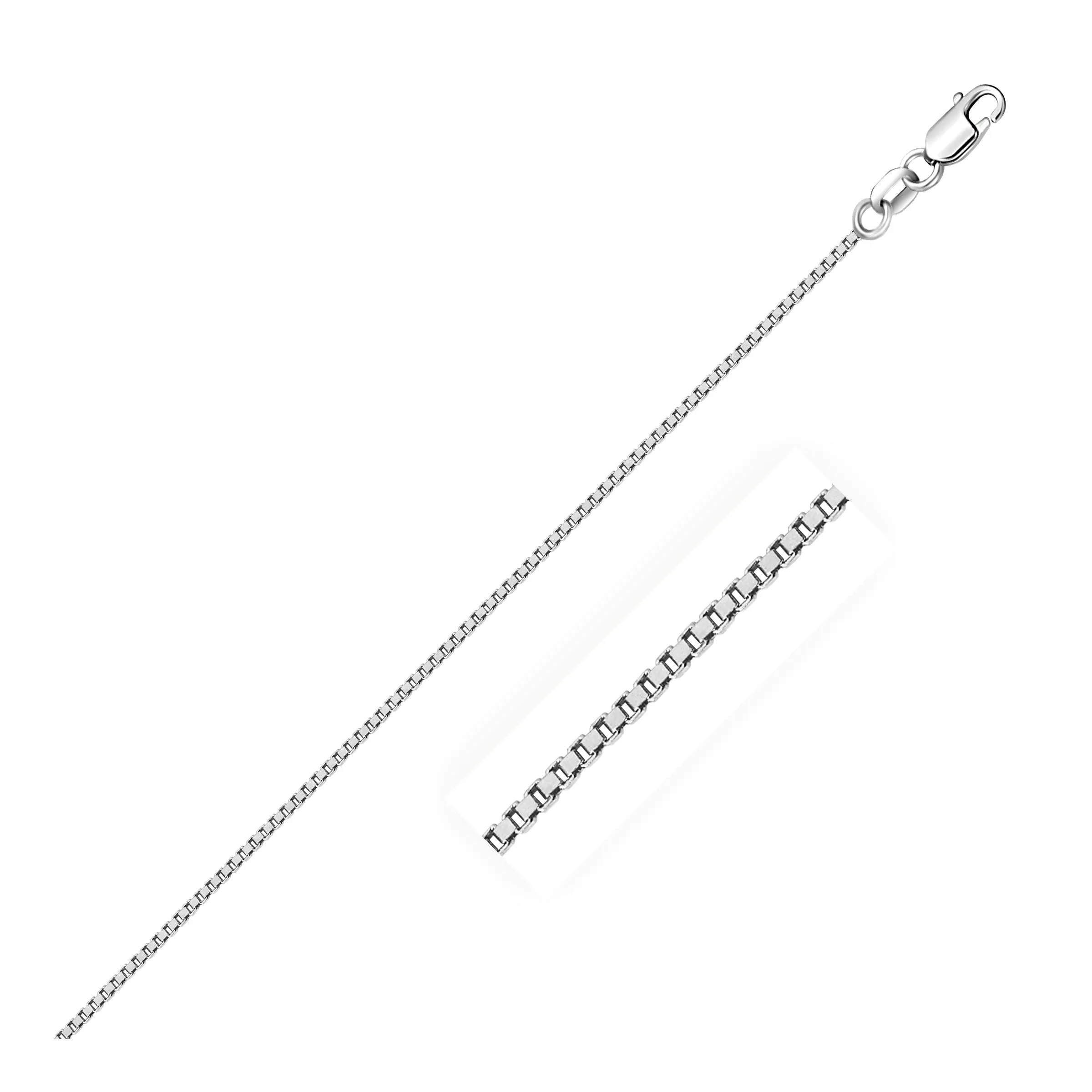 14k White Gold Classic Box Chain 0.8mm-rx95686-18