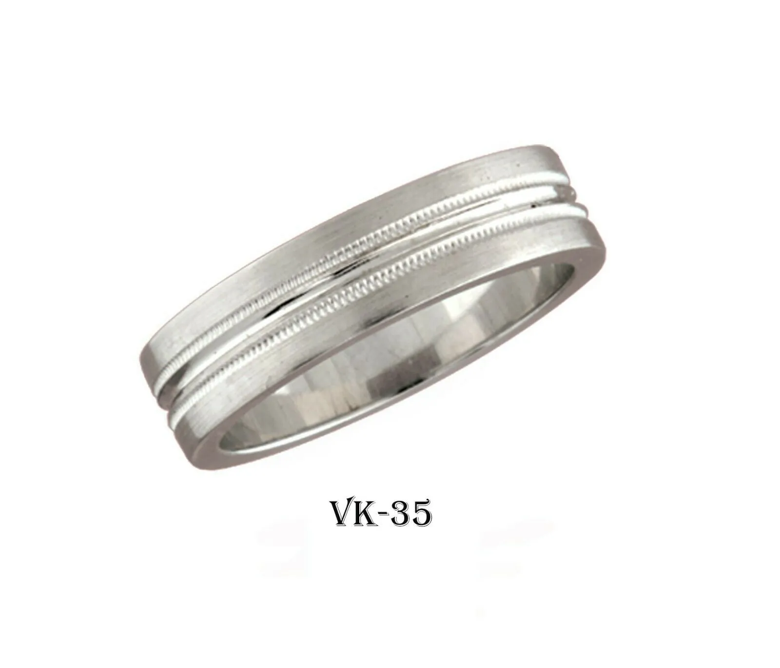 18k Solid Gold Elegant Ladies Modern Double Comfort Flat Band 6MM Ring VK35v