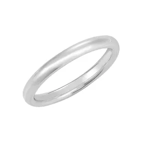 3mm Domed Comfort Fit Wedding Band in 10k White Gold