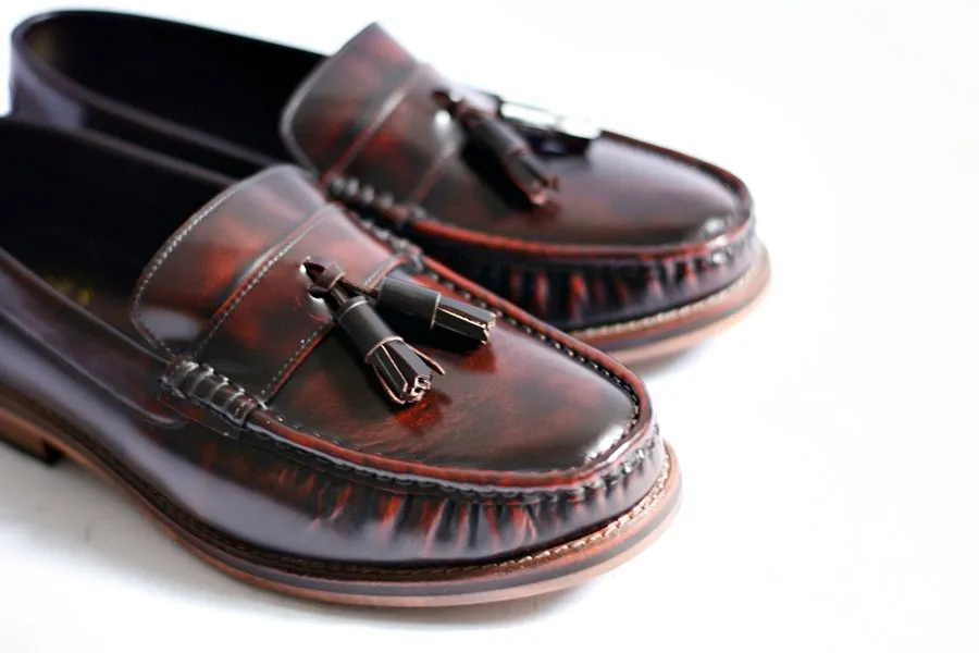 501 Wide-Front Tassel Loafer Burgundy