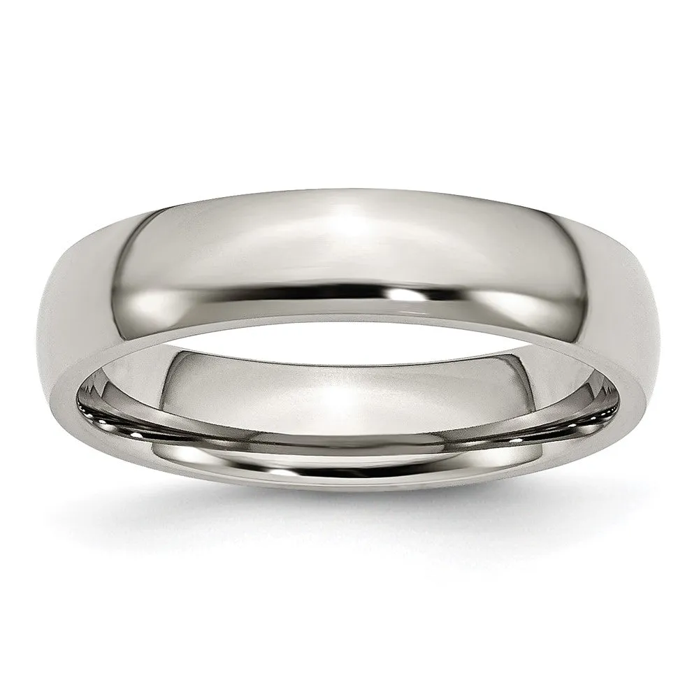 5mm Stainless Steel Polished Domed Comfort Fit Band