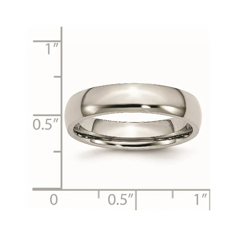 5mm Stainless Steel Polished Domed Comfort Fit Band