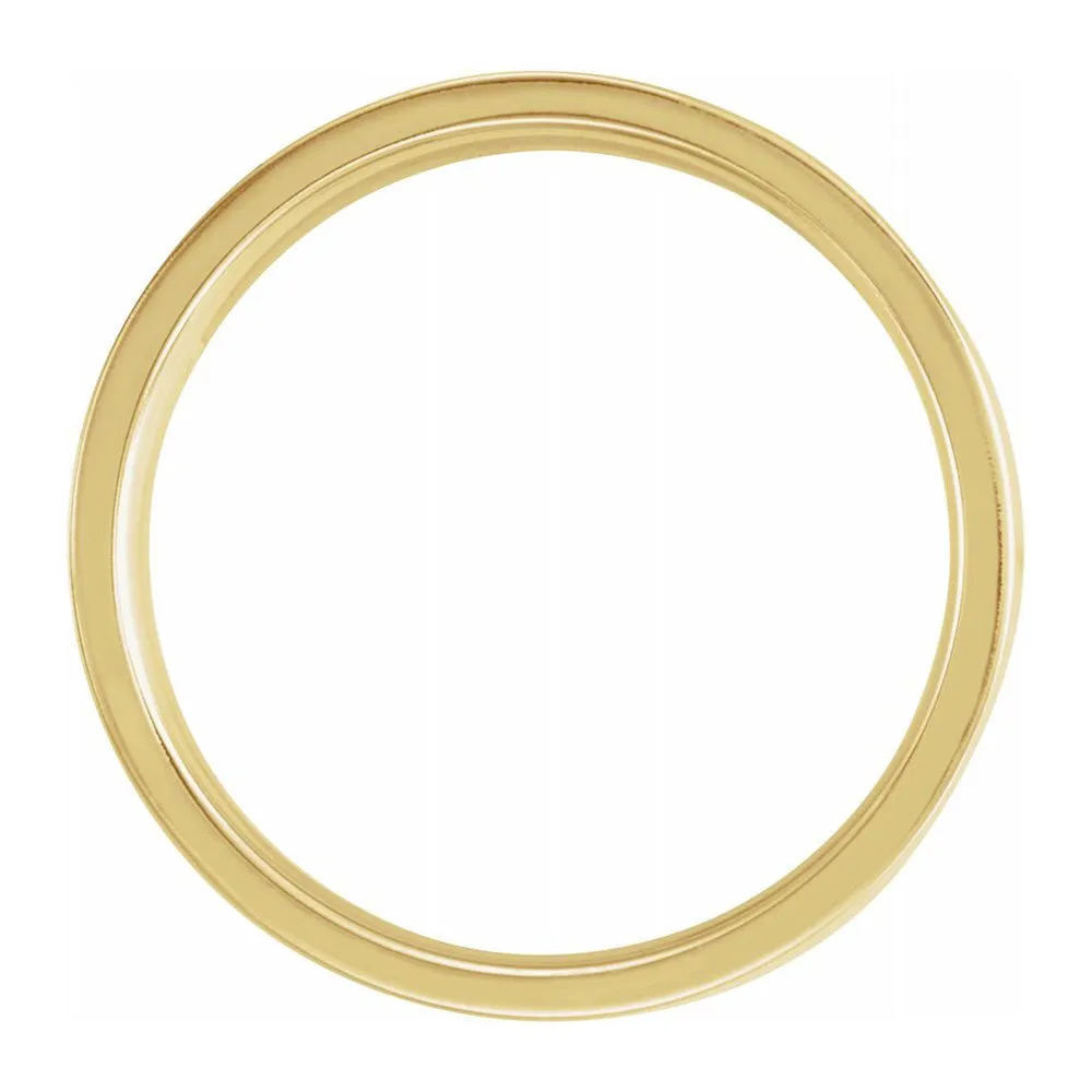 6mm 10K Yellow Gold Polished Ridged Comfort Fit Band