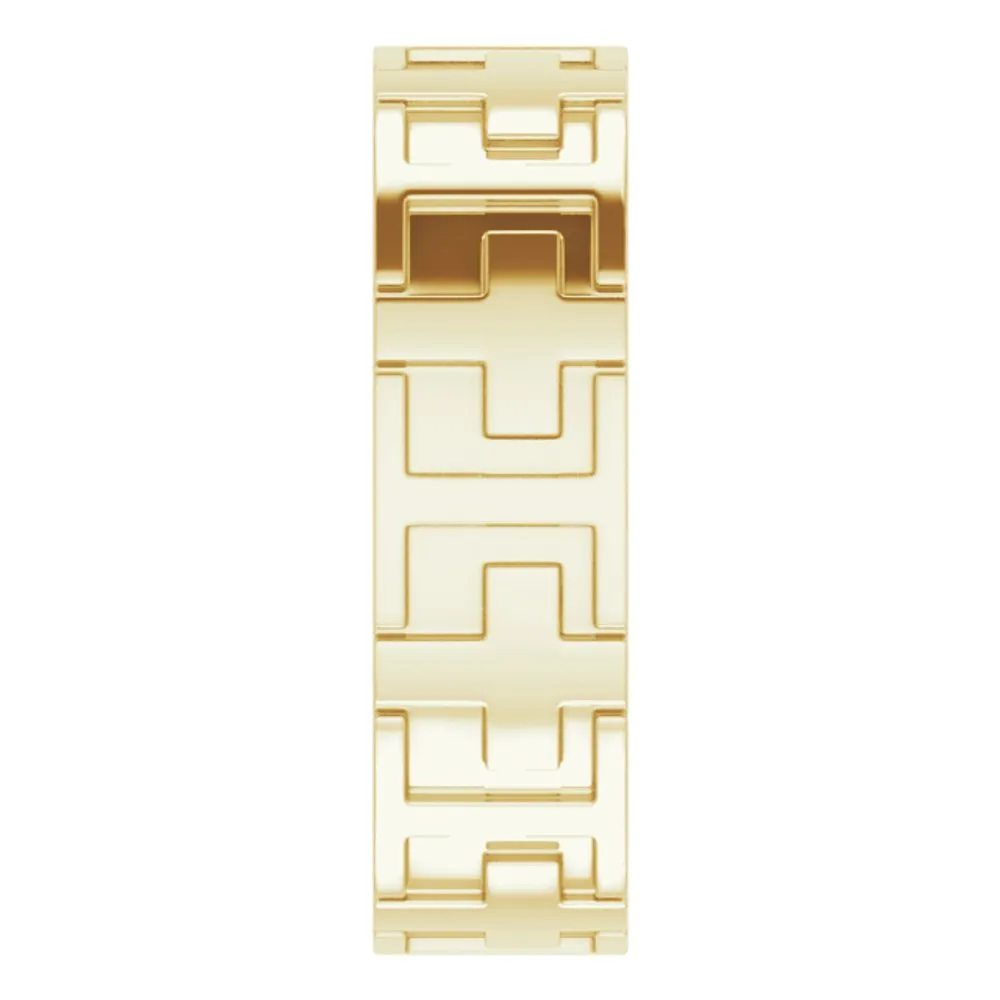 7mm 14K Yellow Gold Polished Cross Comfort Fit Band