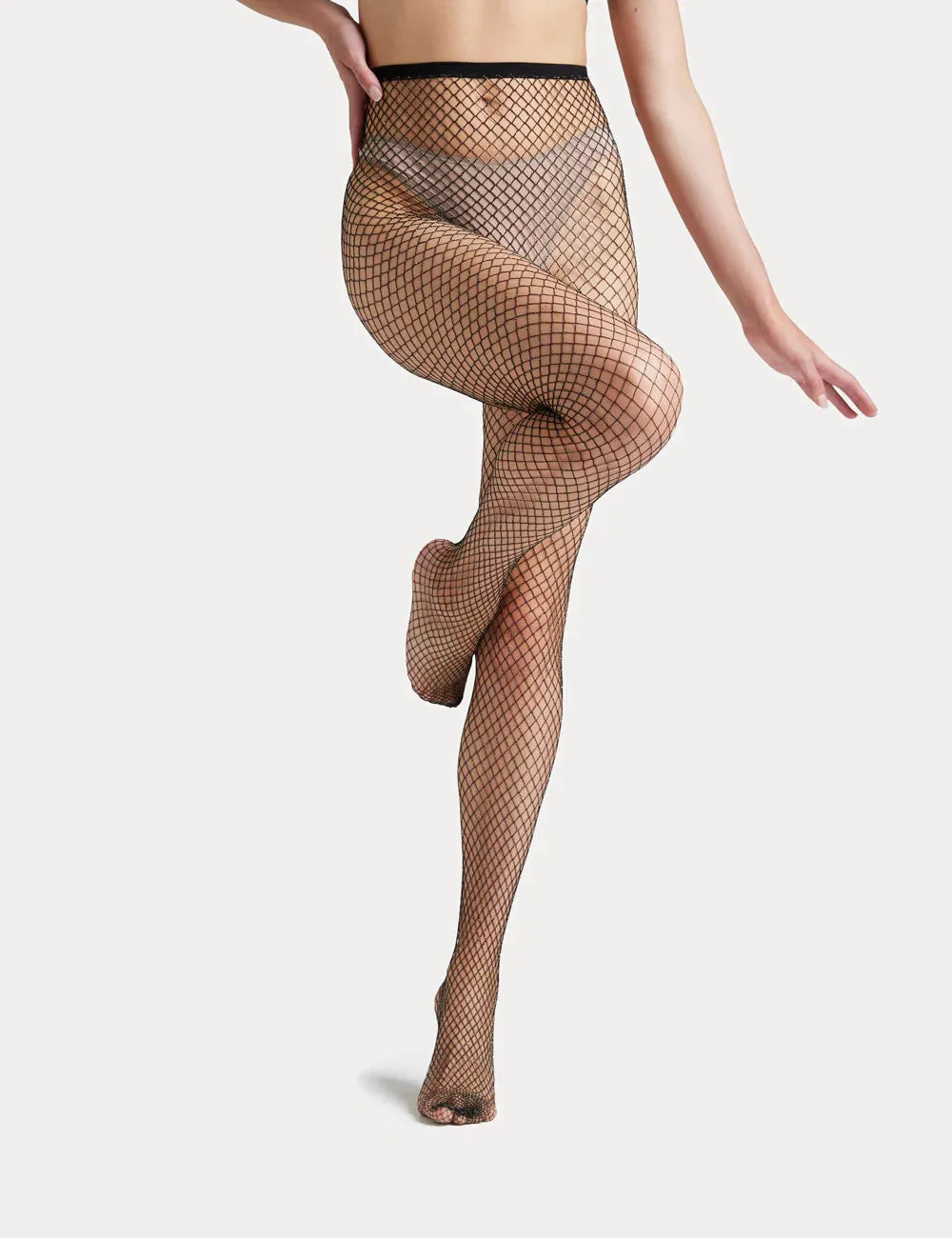 Ambra - Lurex Fishnet Tights