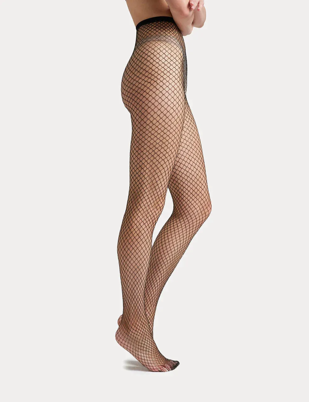 Ambra - Lurex Fishnet Tights