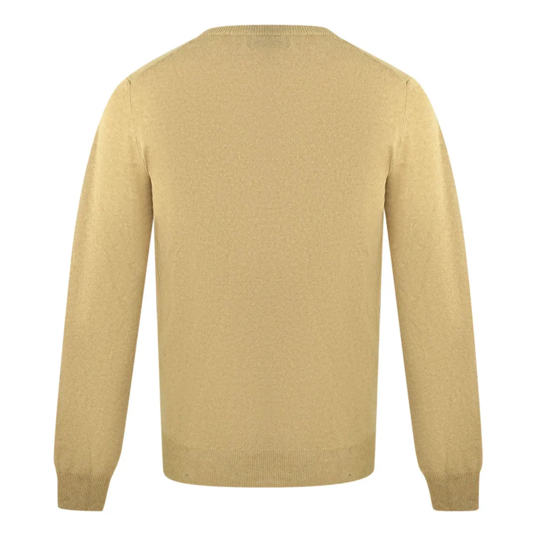 Aquascutum A Logo Beige V Neck Jumper