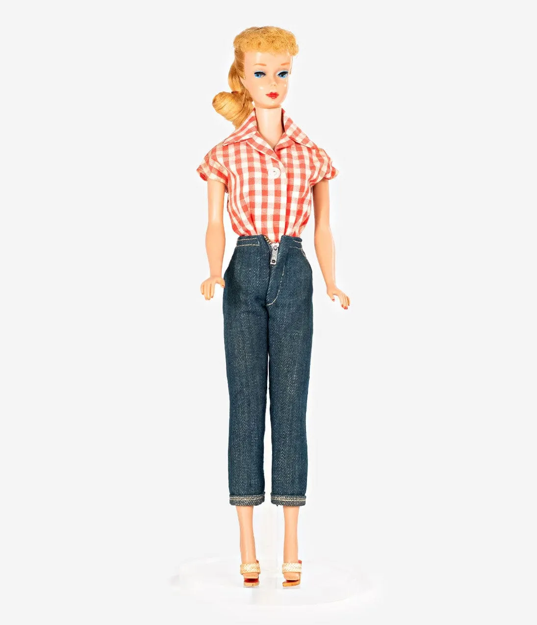 Barbie x Unique Vintage Plus Size Red & White Gingham Woven Picnic Blouse