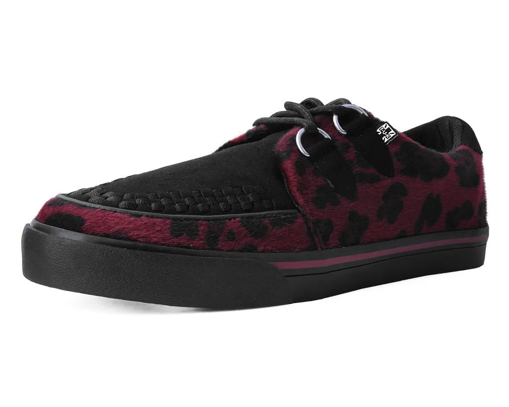 Black & Burgundy Leopard Hair Sneaker