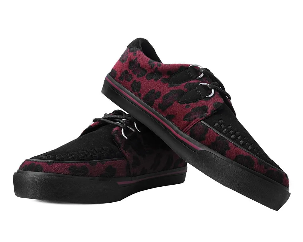 Black & Burgundy Leopard Hair Sneaker