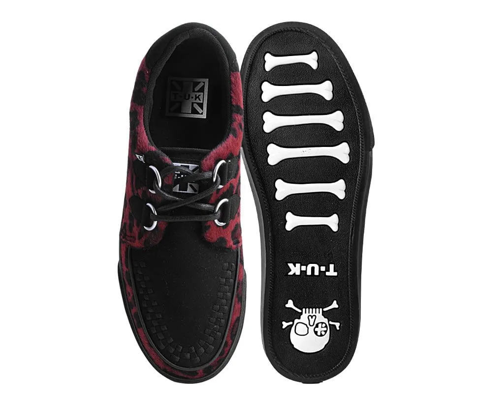 Black & Burgundy Leopard Hair Sneaker