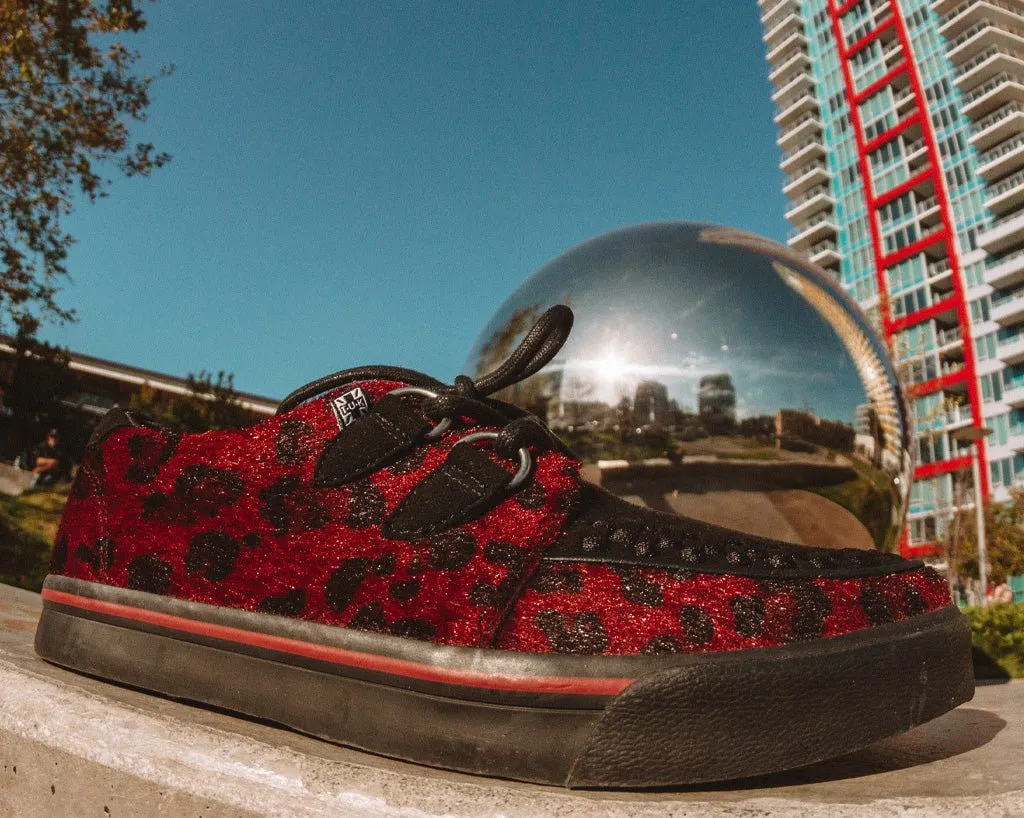 Black & Burgundy Leopard Hair Sneaker