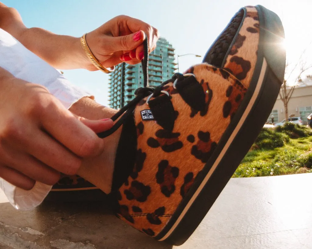 Black & Tan Leopard Hair Sneaker