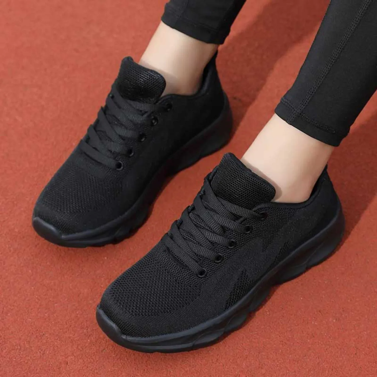 Black flyknit stripe texture casual shoe sneaker 2978