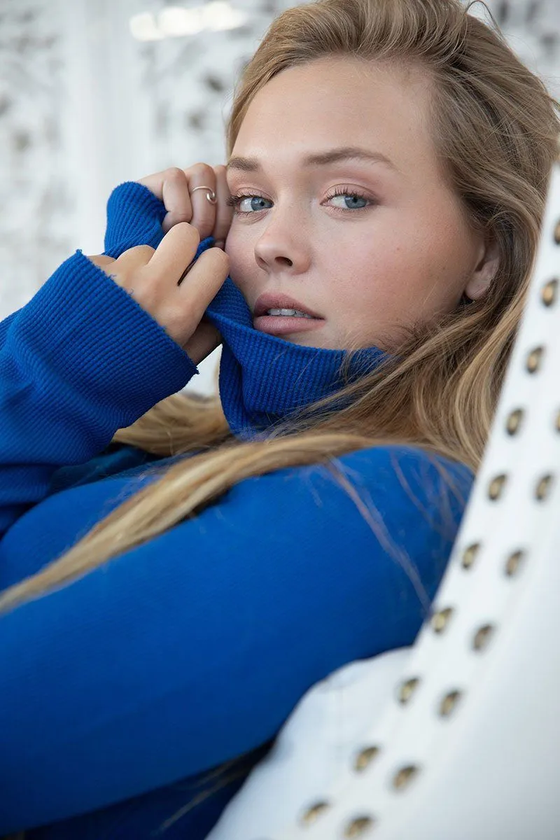 Blue Lightweight Thermal Turtleneck