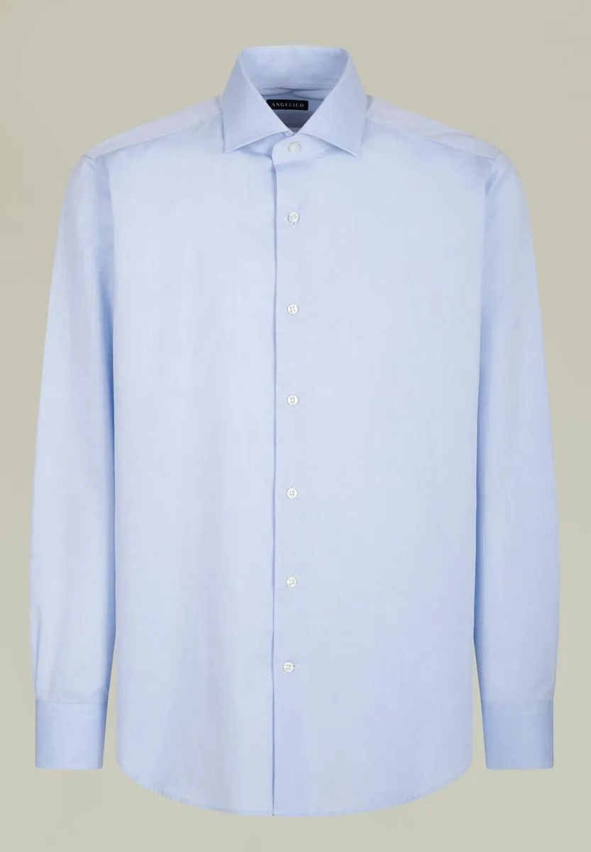 Camicia azzurra twill francese comfort