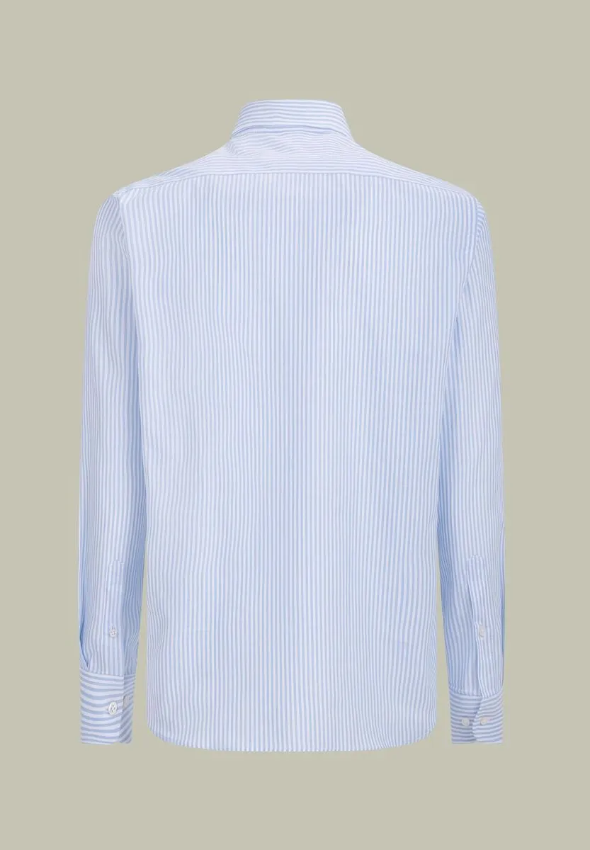 Camicia azzurro-bianca riga bacchettata