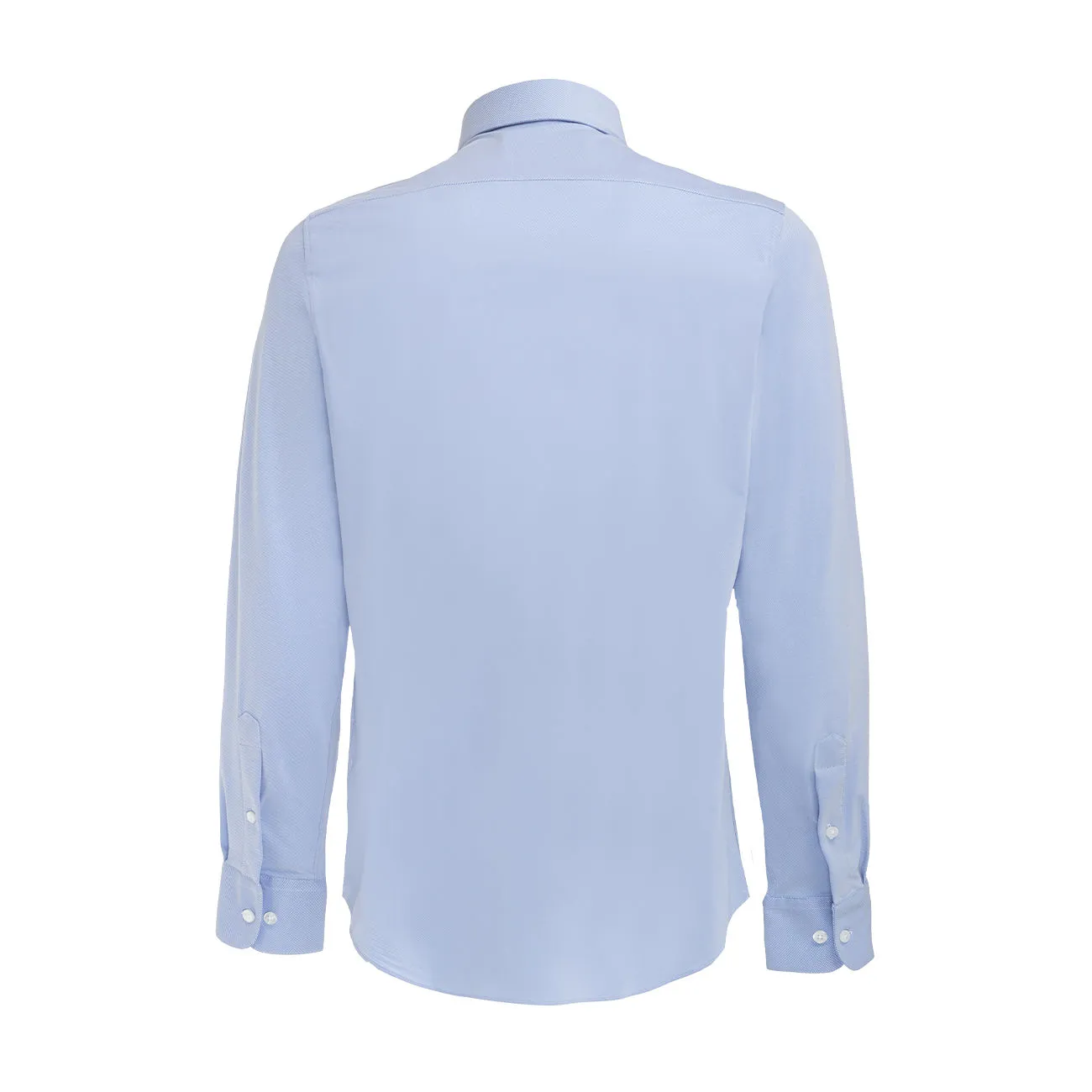 CAMICIA OXFORD JACQUARD STRETCH Uomo Azzurro