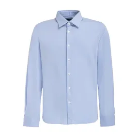 CAMICIA OXFORD JACQUARD STRETCH Uomo Azzurro