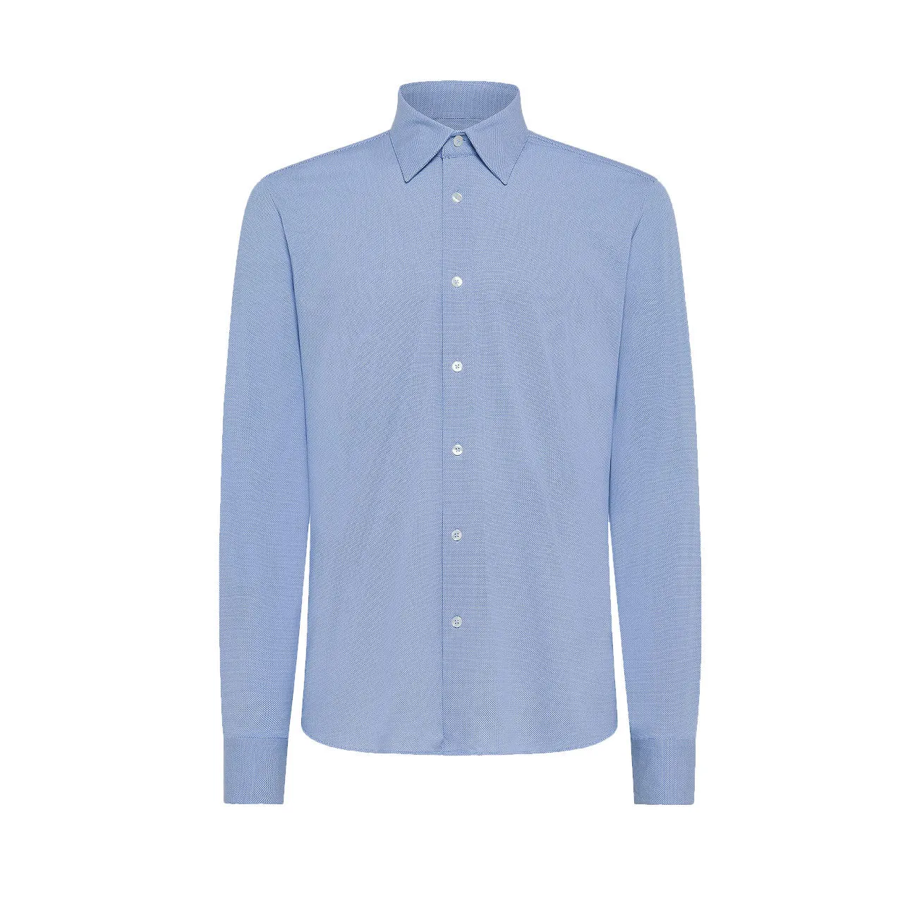 CAMICIA OXFORD JACQUARD Uomo Celeste