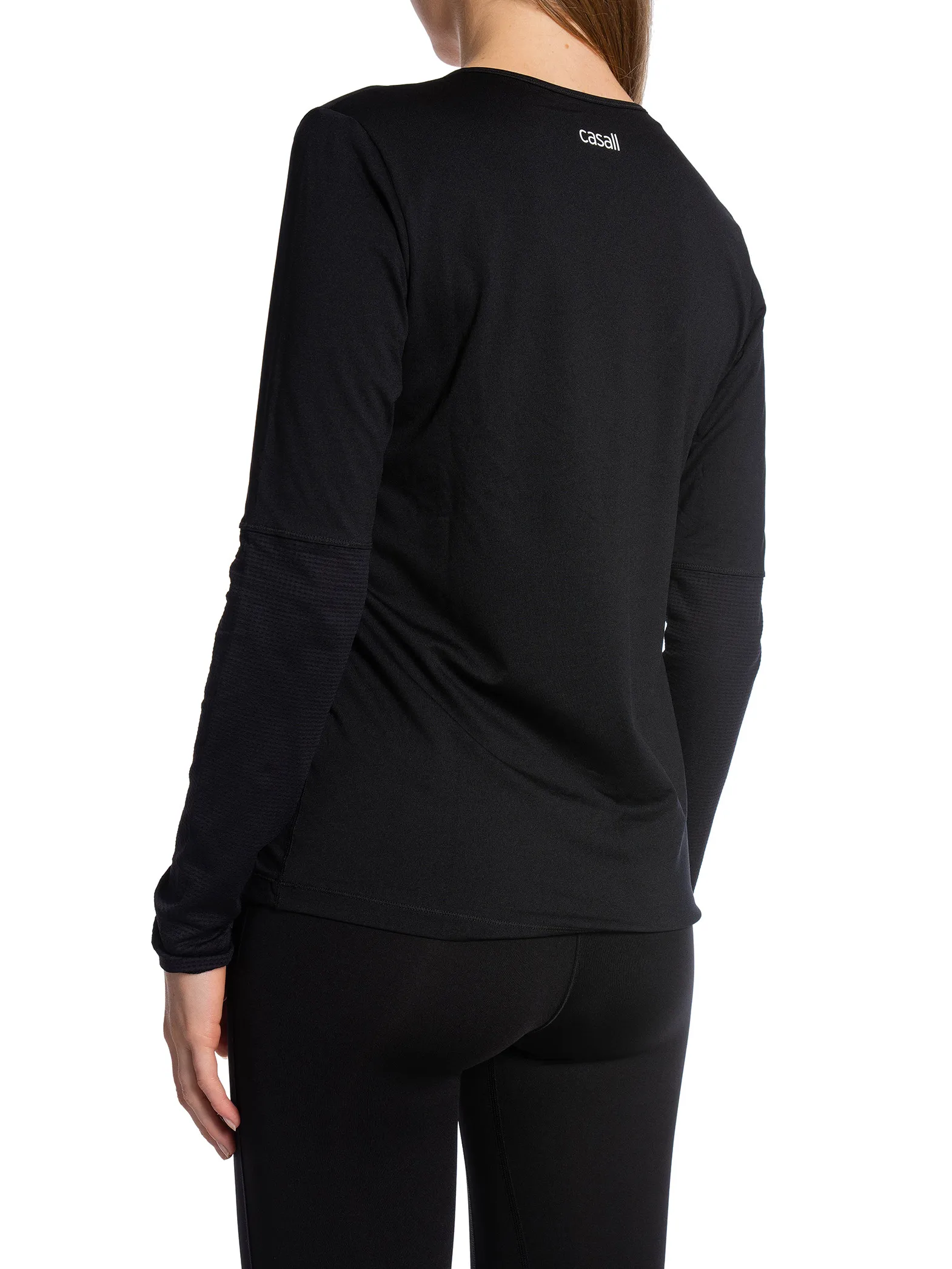 CASALL SWEATER ESSENTIAL MESH DETAIL LONG SLEEVE BLACK