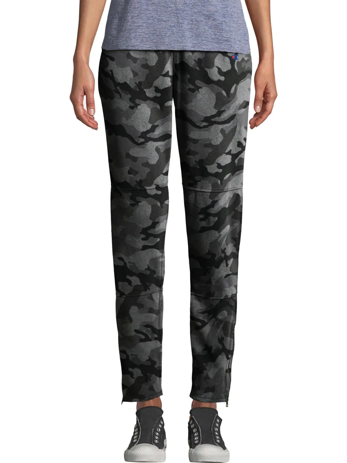 Champion Women's Heritage Camo Fleece Pants Black Size Medium