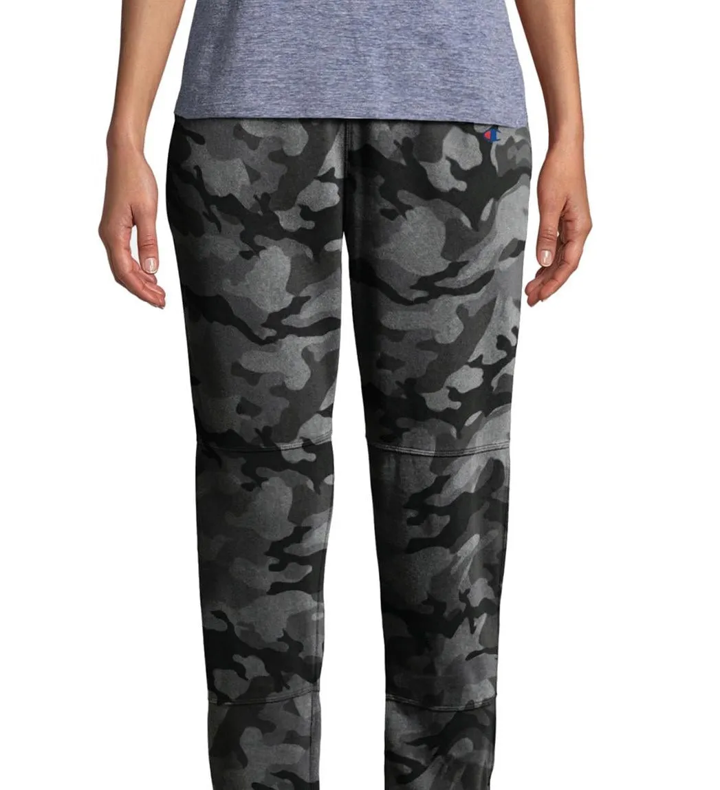 Champion Women's Heritage Camo Fleece Pants Black Size Medium