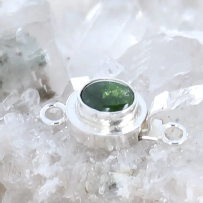 CHROME DIOPSIDE Clasp Sterling 8x10mm Classic Design