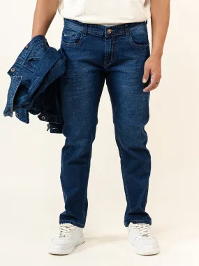 Dark Blue Ankle Fit Denim Jeans