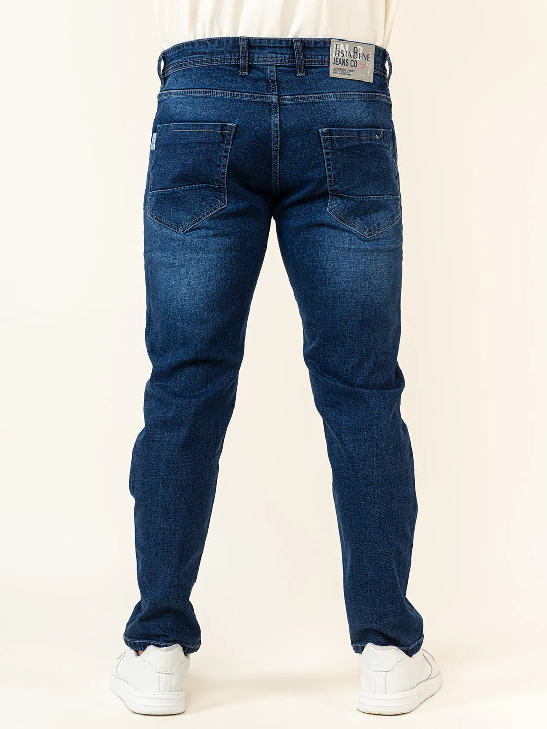 Dark Blue Ankle Fit Denim Jeans