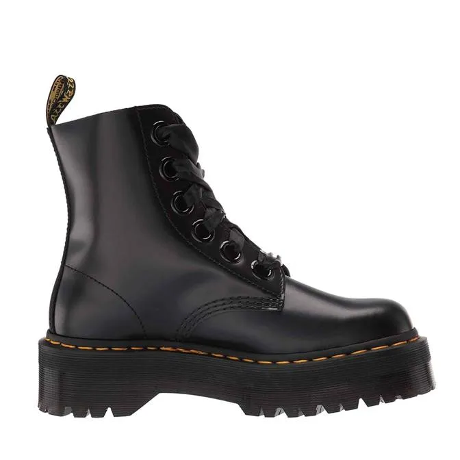 Dr.Martens Womens Molly Rainbow Leather Boots Black