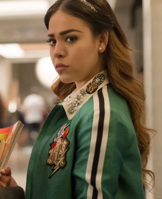 Elite Season2 Danna Paola Green Varsity Jacket - Danna Paola Lu Jacket