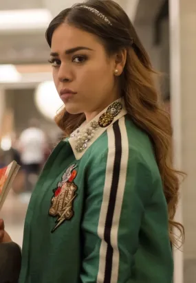 Elite Season2 Danna Paola Green Varsity Jacket - Danna Paola Lu Jacket