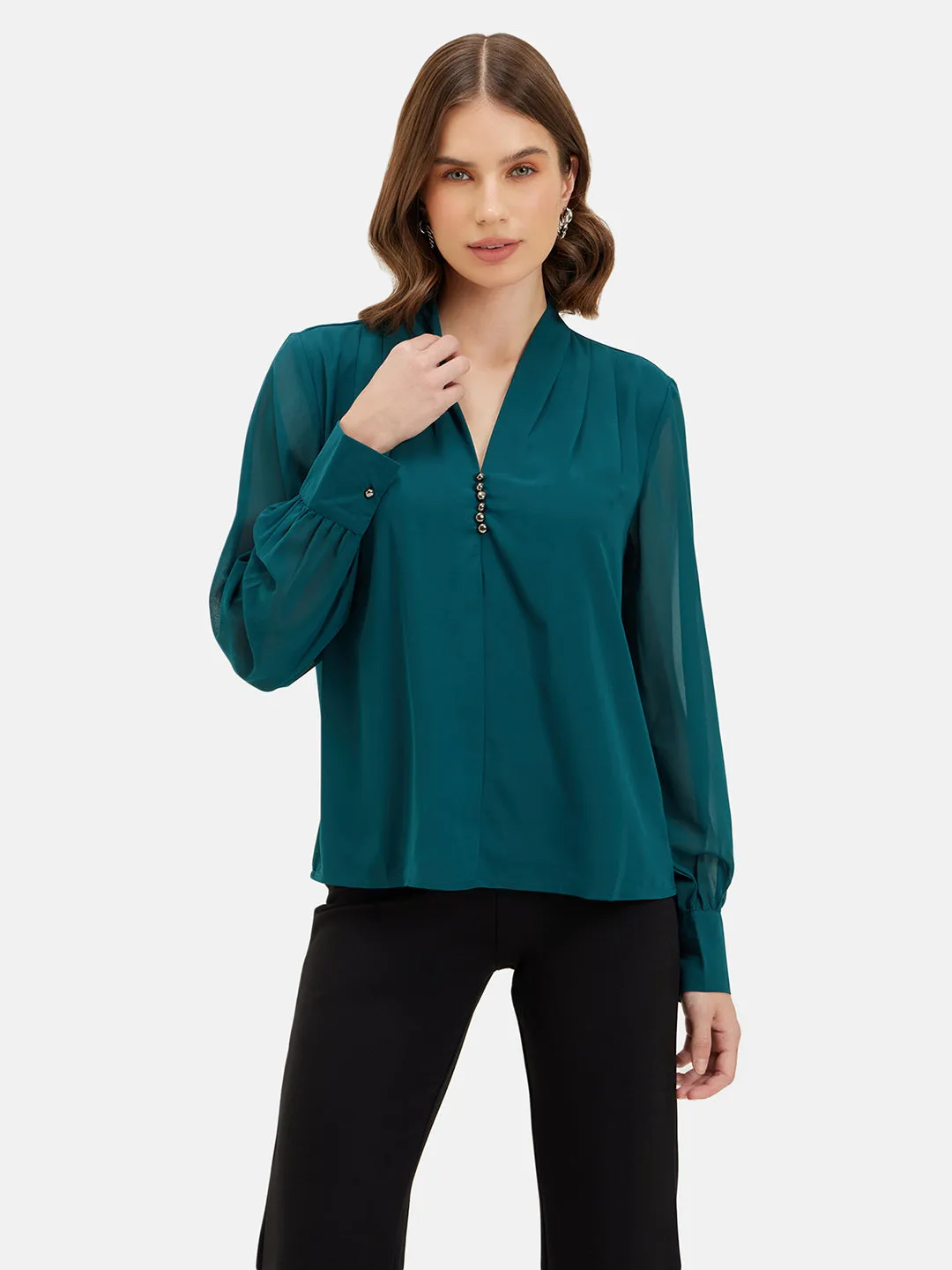 ELIZABETH PEARL BUTTON TOP