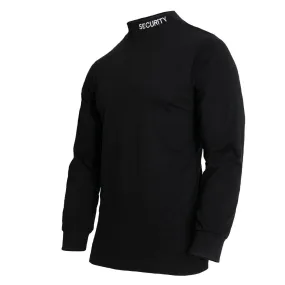 Embroidered Security Mock Turtleneck in Black