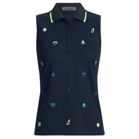 G/FORE Embroidered Icon Ladies Golf Polo Shirt Twilight