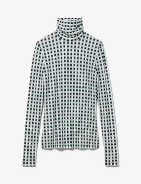 Gingham Turtleneck