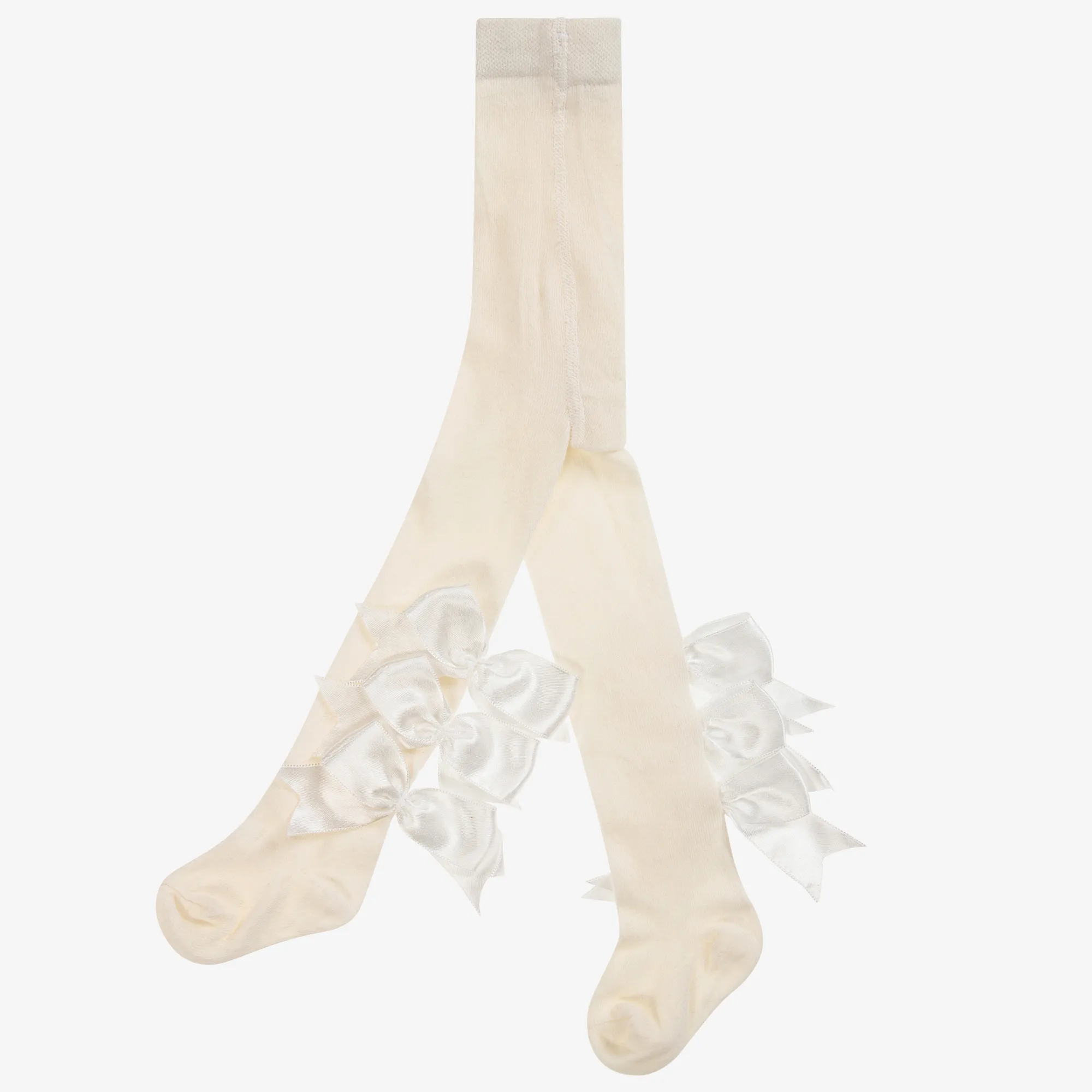 Girls Ivory Cotton Tights