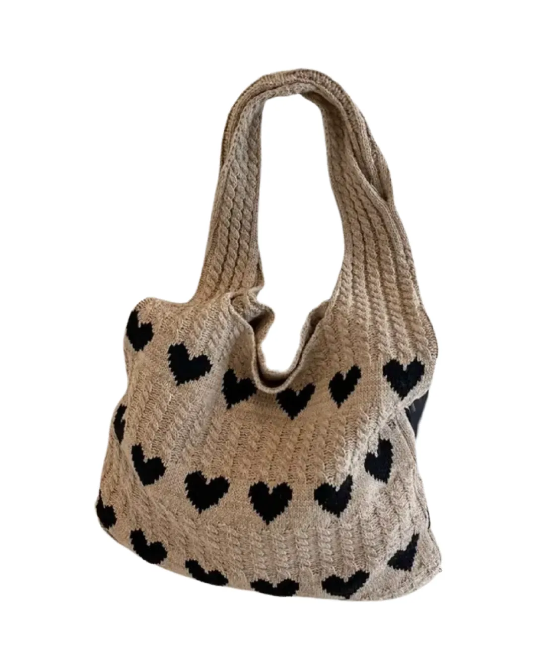 Heart Knitted Tote Bag