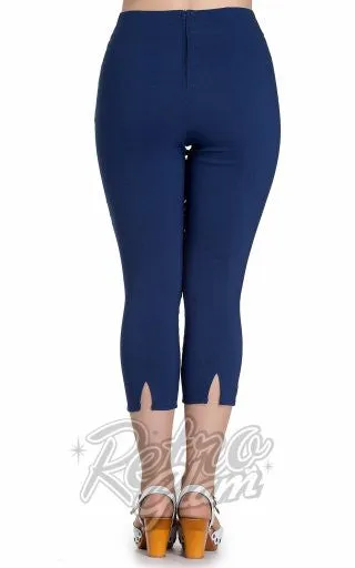 Hell Bunny Tina Capris in Navy Blue - M left only