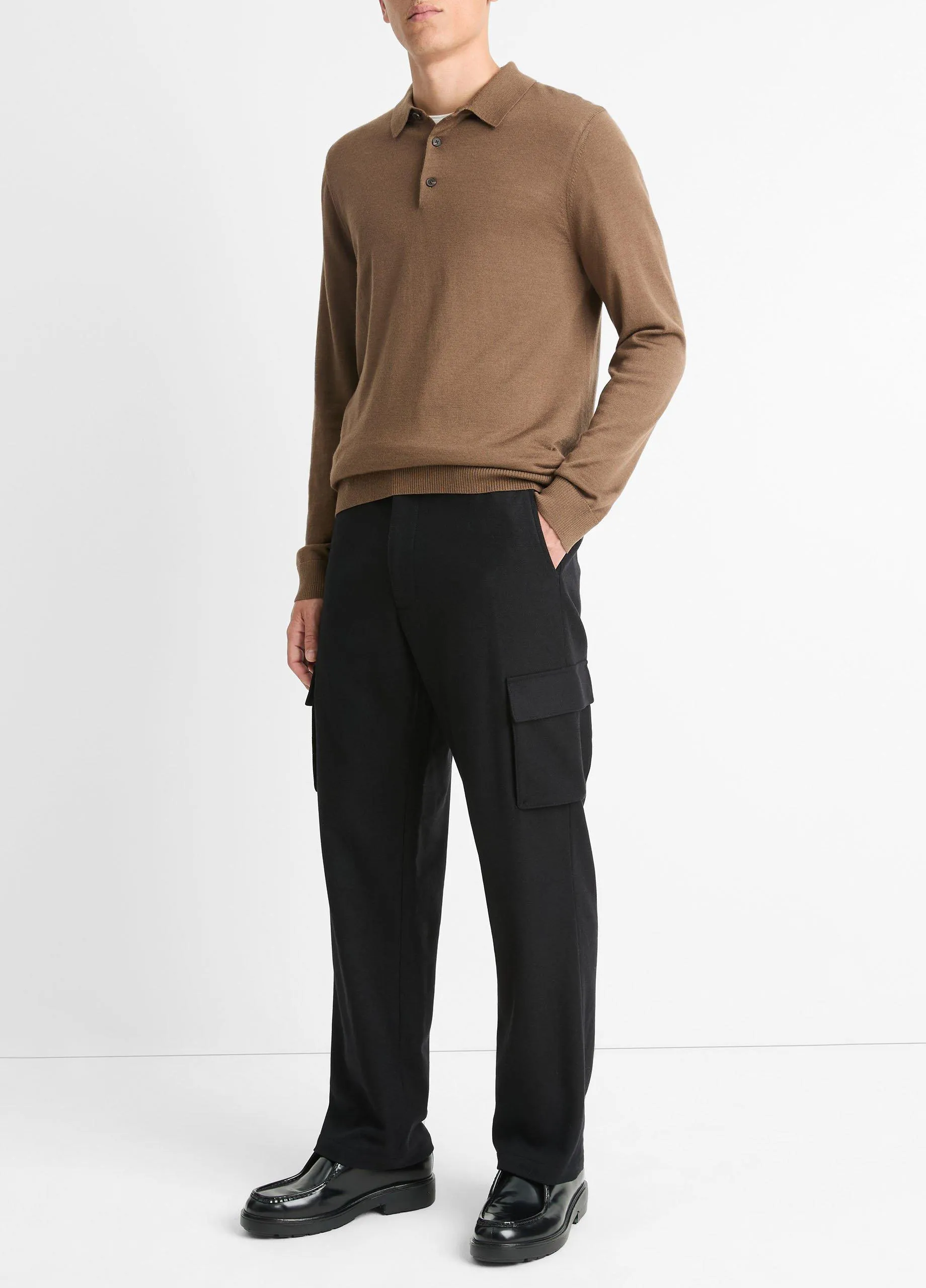 Italian Wool-Blend Flannel Cargo Pant