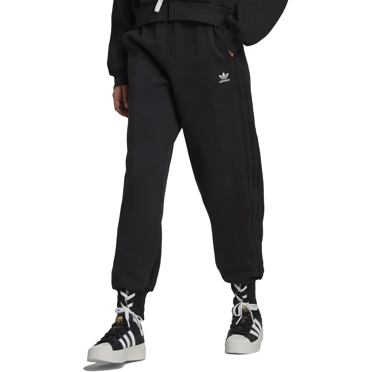 JOGGER CON LACCI CAVIGLIA Donna Nero