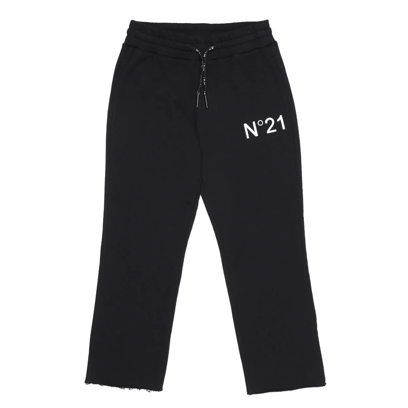 JOGGER IN COTONE GARZATO Bambina Nero