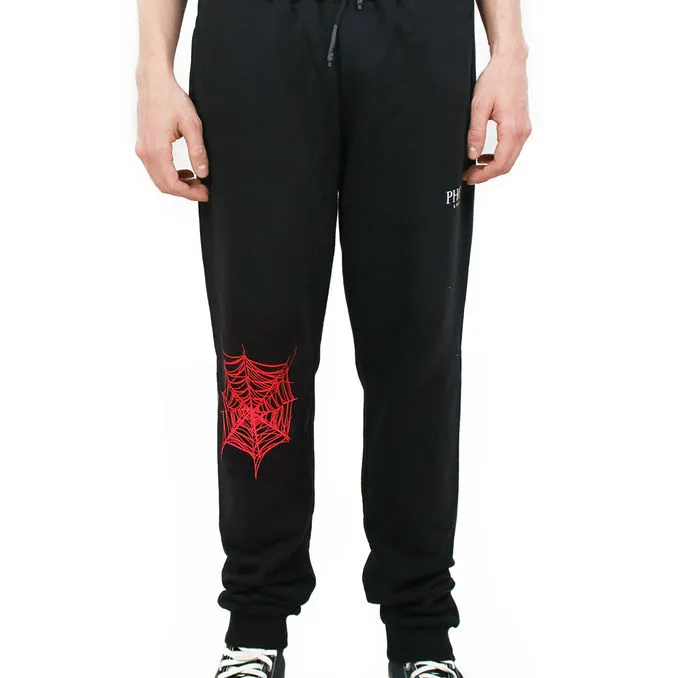 JOGGER RED COBWEB Man Black