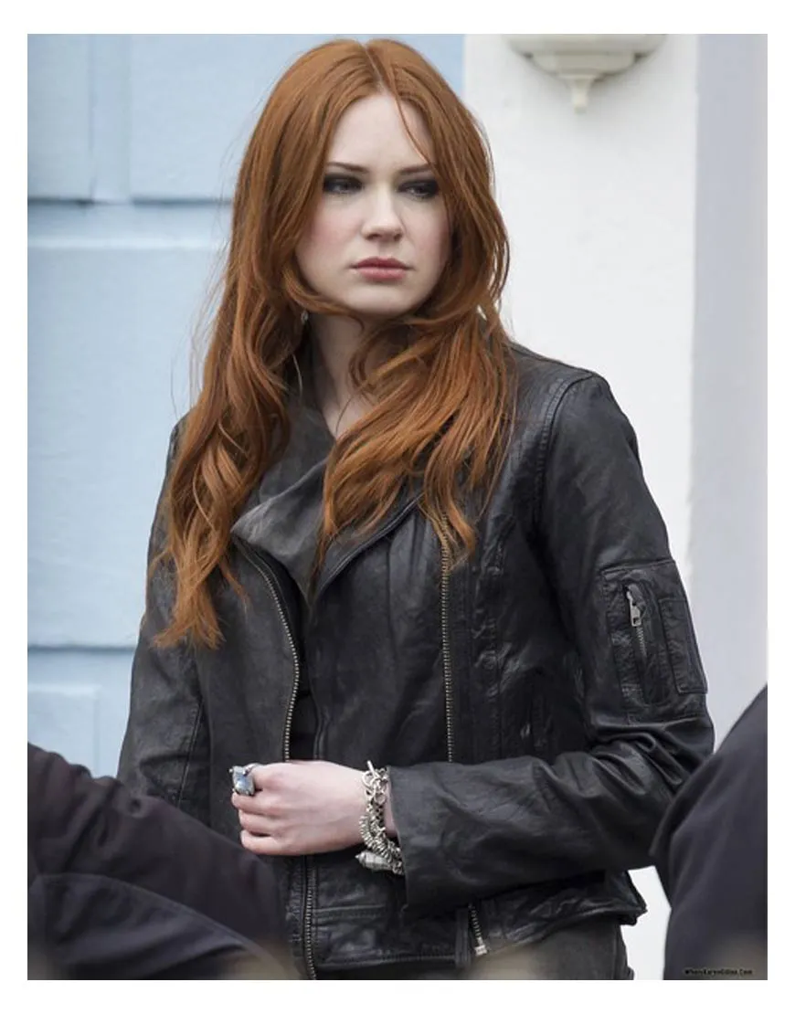 Karen Gillan Doctor Who Amy Pond Black Leather Jacket - UJackets