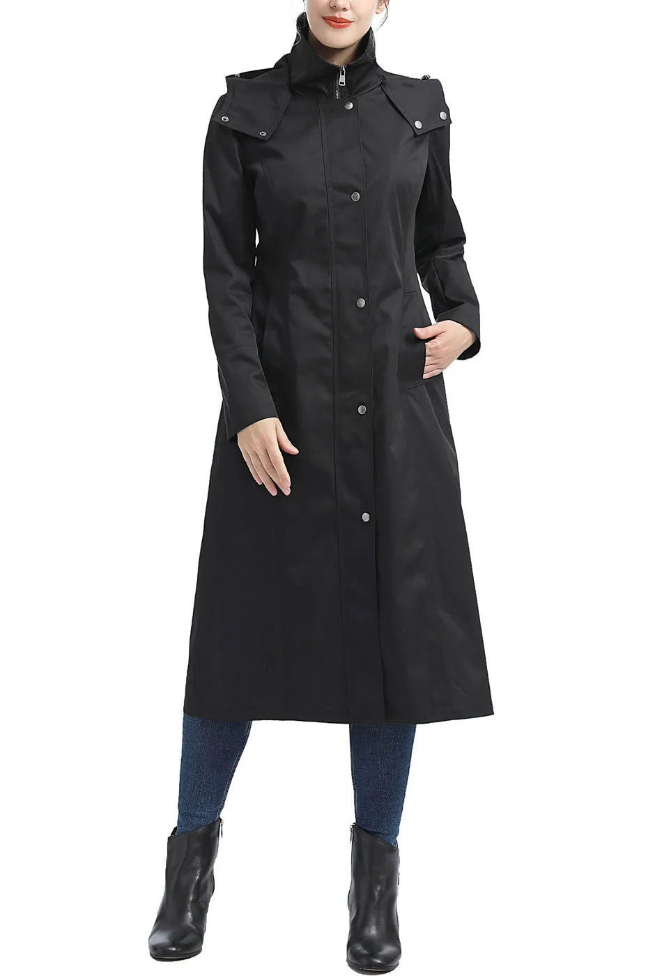 Kimi + Kai Women's Brooke Waterproof Hooded Long Coat