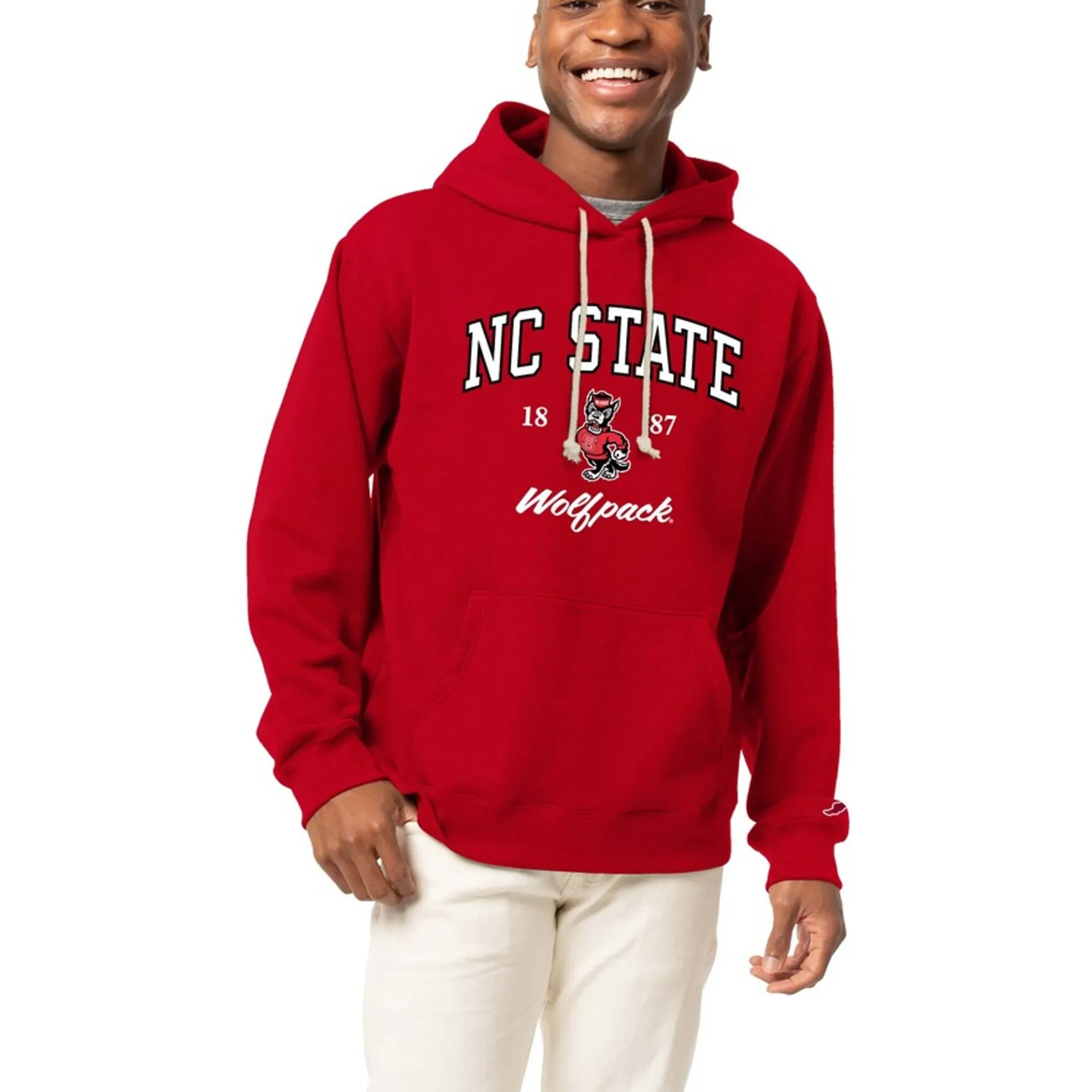 League Collegiate Wear NC State Wolfpack Red Essentials 2.0 Fleece Pullover Hoodie