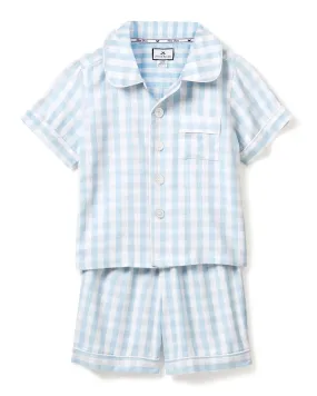 Light Blue Gingham Short Set Pajamas