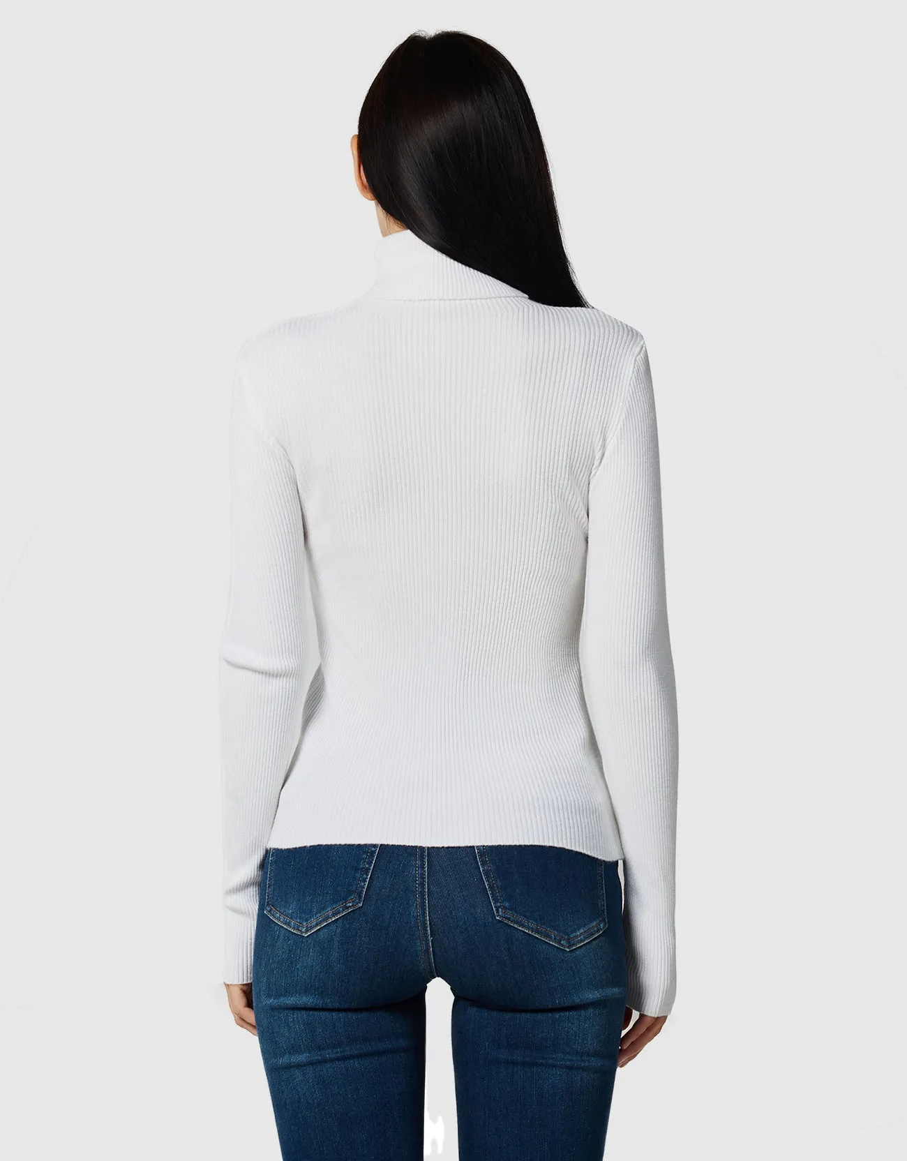 Lightweight Ribbed Turtleneck for Women-Slim Fit